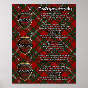 Poster MacGregor's Gathering Clan Tartan Print