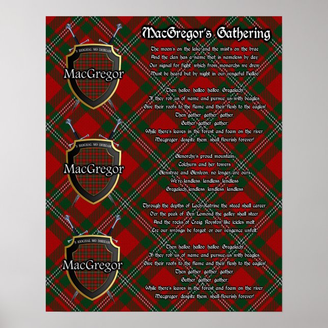 Poster MacGregor's Gathering Clan Tartan Print (Devant)
