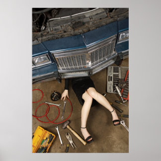 Poster machin féminin fixation