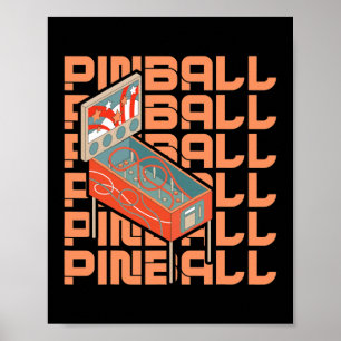 Poster Machine à cool Retro Pinball