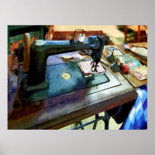 Poster Machine à coudre avec Sissors