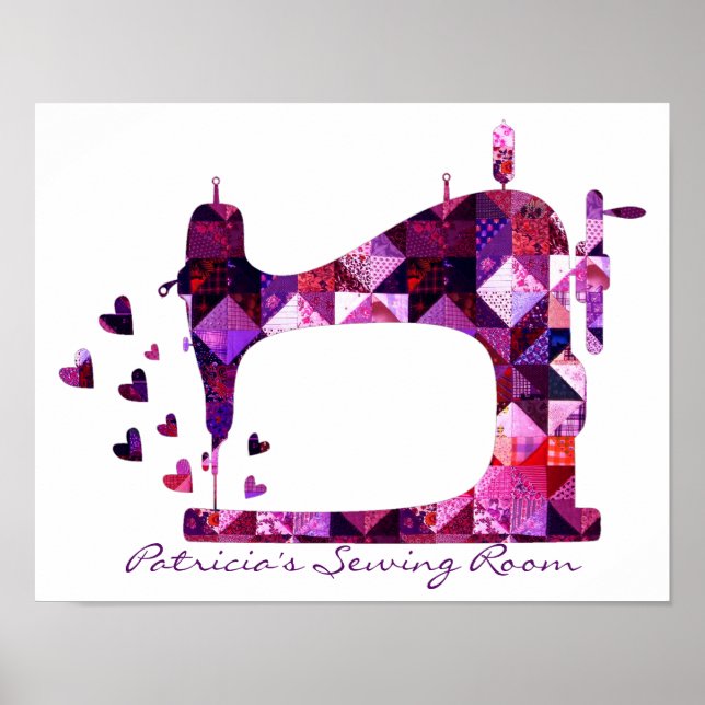 Poster Machine à coudre de la pièce de couchage (Devant)