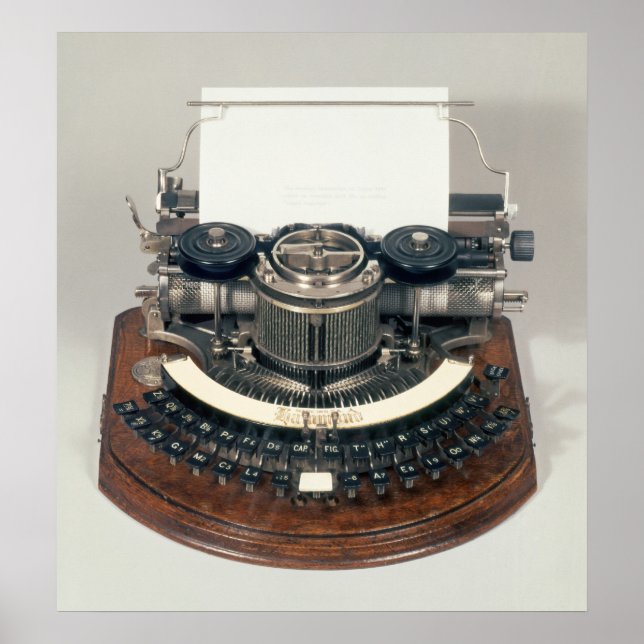 Poster Machine à écrire Hammond, avec clavier idéal (Devant)