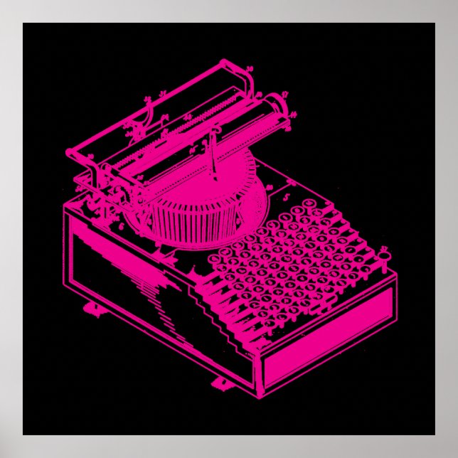 Poster Machine à écrire Magenta Type (Devant)