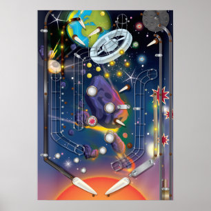 Poster Machine à flipper Super Space