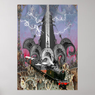 Poster Machine à temps Steampunk