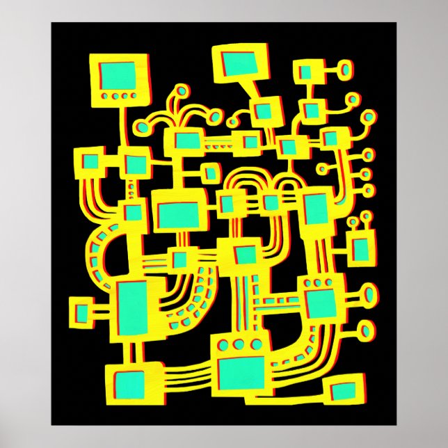 Poster Machine Alien - Couleur (Devant)