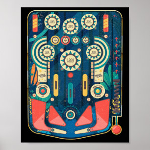 Poster Machine de jeu vintage Retro Pinll Arcade
