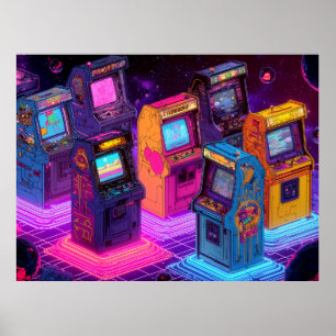 Poster Machines de jeux vidéo rétro