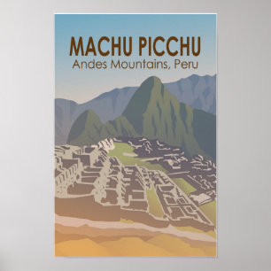 Poster Machu Picchu Pérou Voyage Art Rétro
