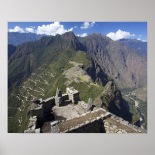 Poster Machu Picchu vu de la crête de Huayna Picchu,