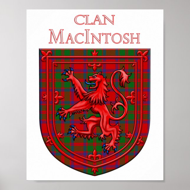 Poster MacIntosh Tartan Scottish Plaid Lion Rampant (Devant)