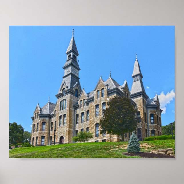 Poster Mackay Hall, Vue latérale, Park University, Missou (Devant)