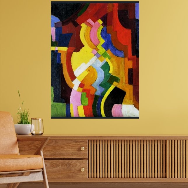 Poster Macke - Farbige Formen III, oeuvre abstraite, (Salon 2)