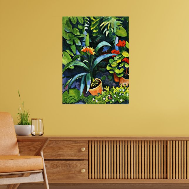 Poster Macke - Fleurs dans le jardin (Salon 2)