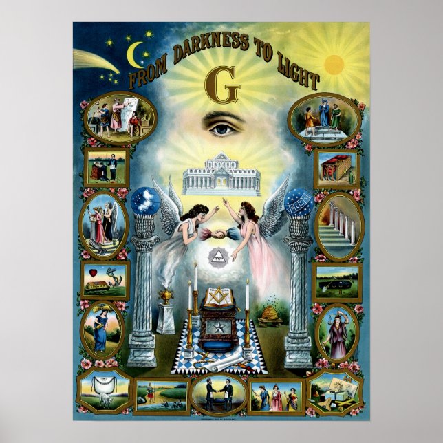 Poster maçonnerie maçonnique pour artisanat antiqu (Devant)