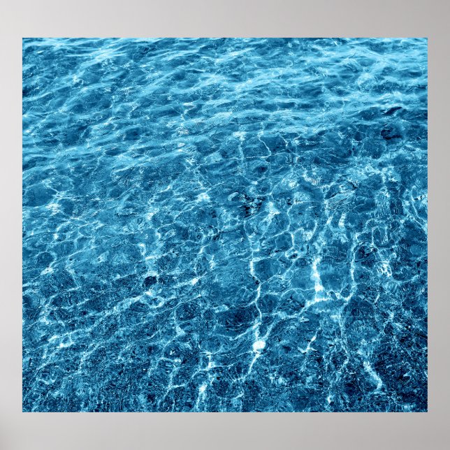 Poster Macro Bubbling Blue Sea Photo (Devant)