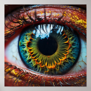 Poster Macro métissante Photo de l'affiche des yeux des A