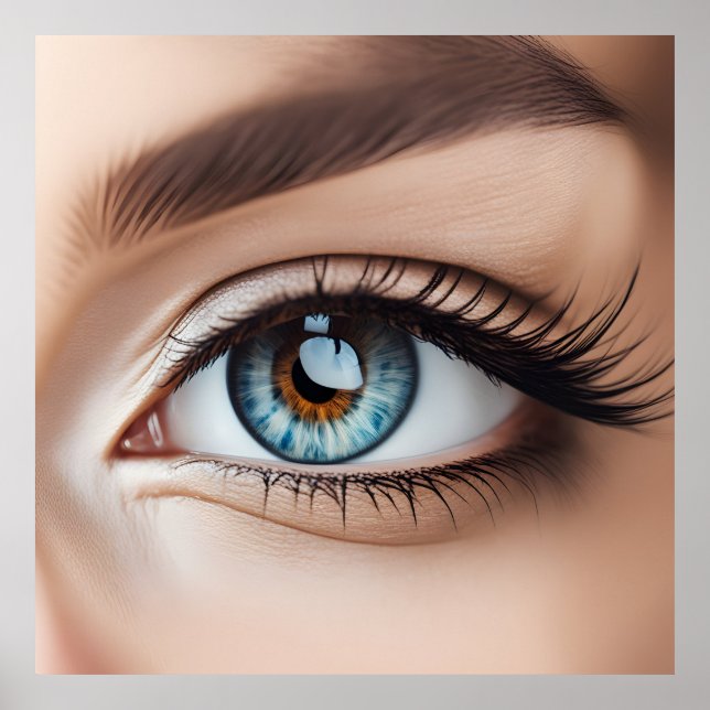 Poster Macro oeil femelle (Devant)