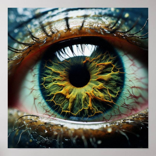 Poster Macro photo de gros plan des yeux Aliens - Unique  (Devant)
