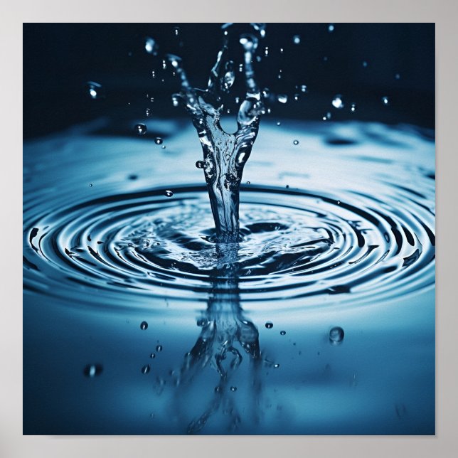 Poster Macro Photographie de la goutte d'eau (Devant)