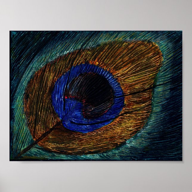 Poster Macro plume de paon (Devant)