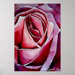 Poster Macro rose abstrait art rose original
