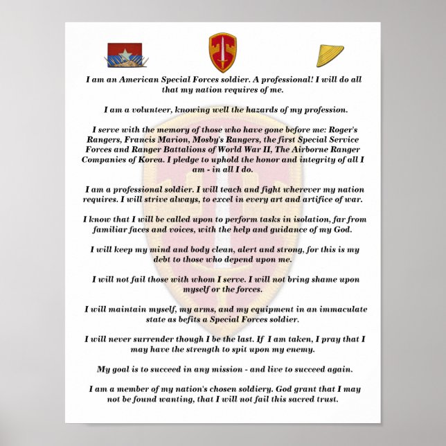 Poster MACV SOG Vietnam anciens vétérans de guerre (Devant)