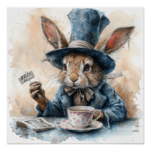 Poster Mad Hatter : Trucs Casquettes et thé