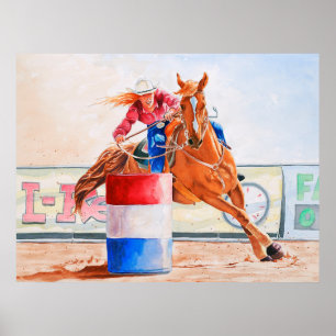Poster Madame Barrel Racer. Contestation occidentale