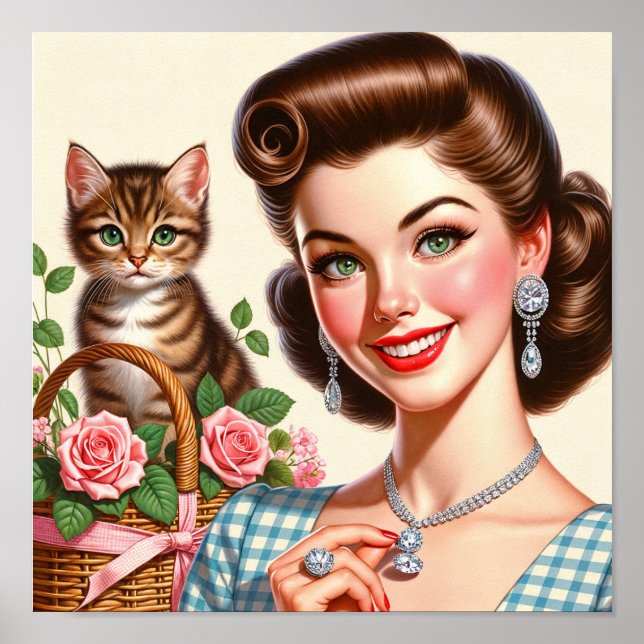 Poster Madame Chat Mignonne (Devant)
