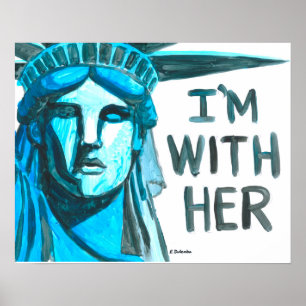 Poster Madame Liberty - je suis avec elle