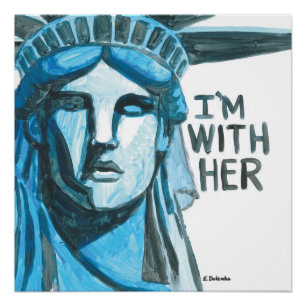 Poster Madame Liberty - je suis avec elle (le carré)