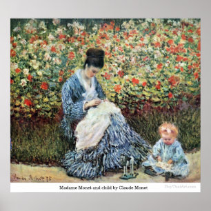 Poster Madame Monet et enfant par Claude Monet
