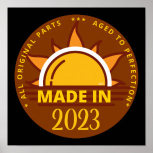 Poster MADE IN 2023 drôle cadeau d'anniversaire