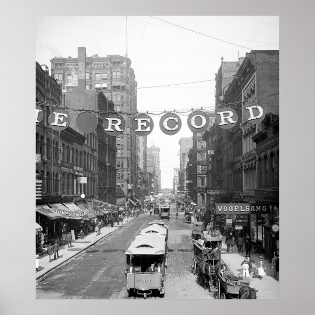 Poster Madison Street, Chicago, 1900 (Devant)