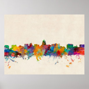 Poster Madison Wisconsin Skyline Cityscape