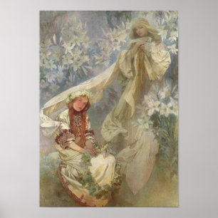 Poster Madone des Lys par Alphonse Mucha