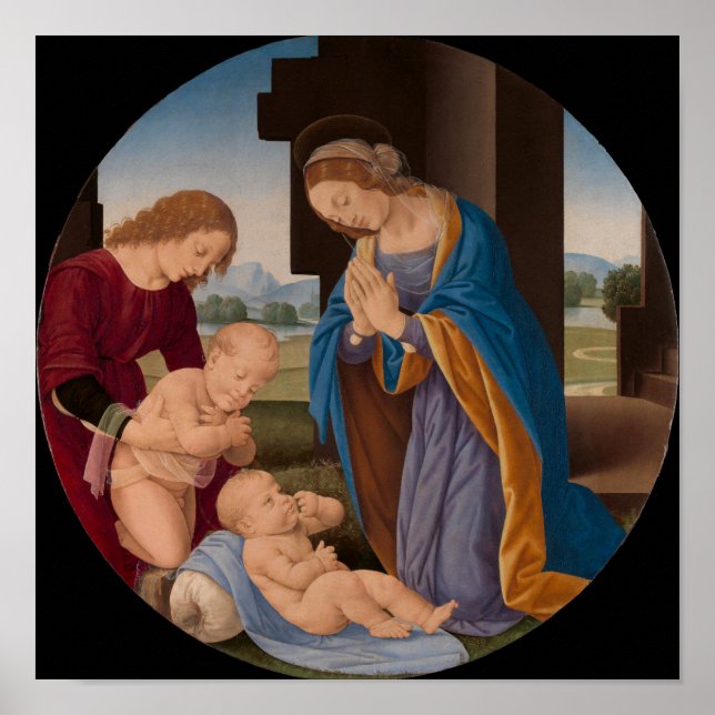 Poster Madonna adorant l'enfant avec le Saint-Enfant (Devant)
