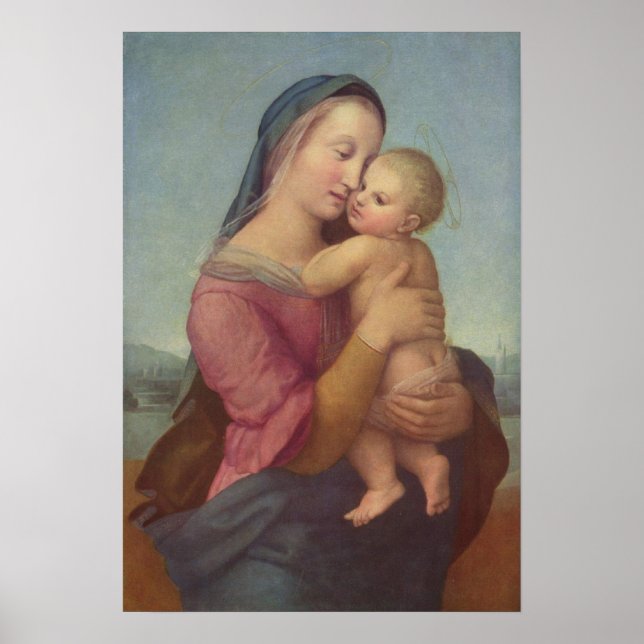 Poster Madonna and Child (La Tempi Madonna) par Raphael (Devant)