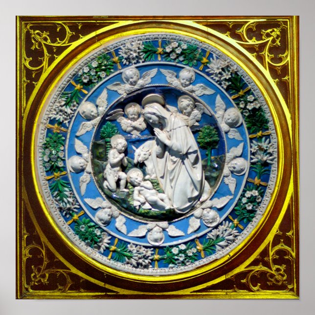 POSTER MADONNA AVEC ENFANT ET ANGELS (Devant)
