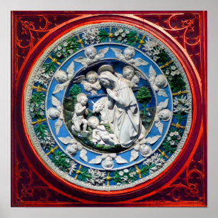 POSTER MADONNA AVEC ENFANT ET ANGELS