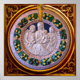POSTER MADONNA AVEC ENFANT ET SAINTS