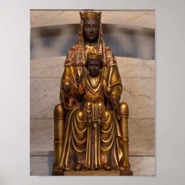 Poster Madonna de Montserrat Noir Vierge Marie (Devant)