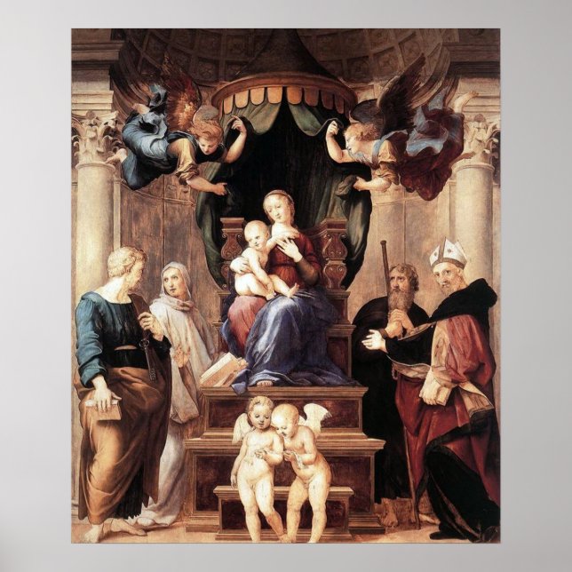Poster Madonna del Baldacchino - Raphael - c1506 (Devant)
