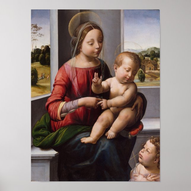 Poster Madonna & Enfant avec Jean Baptiste (Devant)