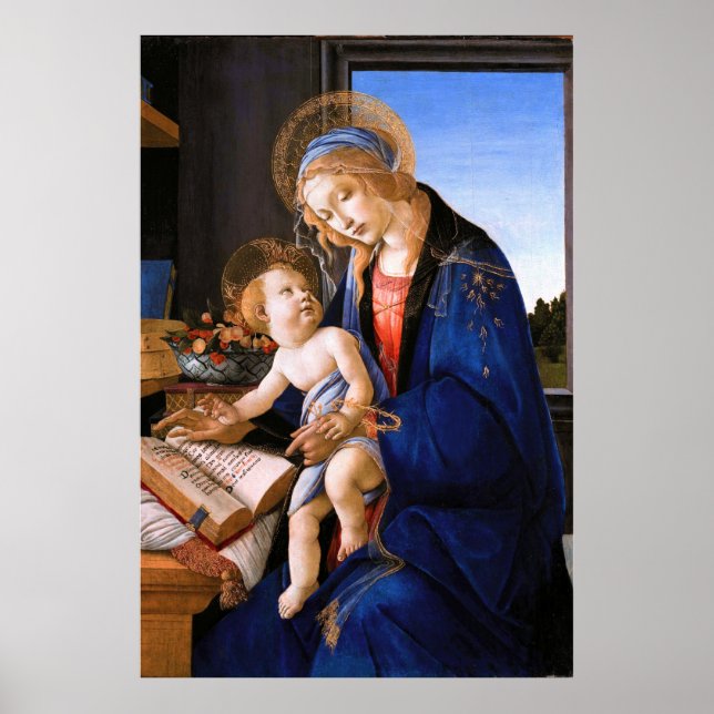 Poster Madonna enseigne à l'enfant Jesus Sandro Botticell (Devant)