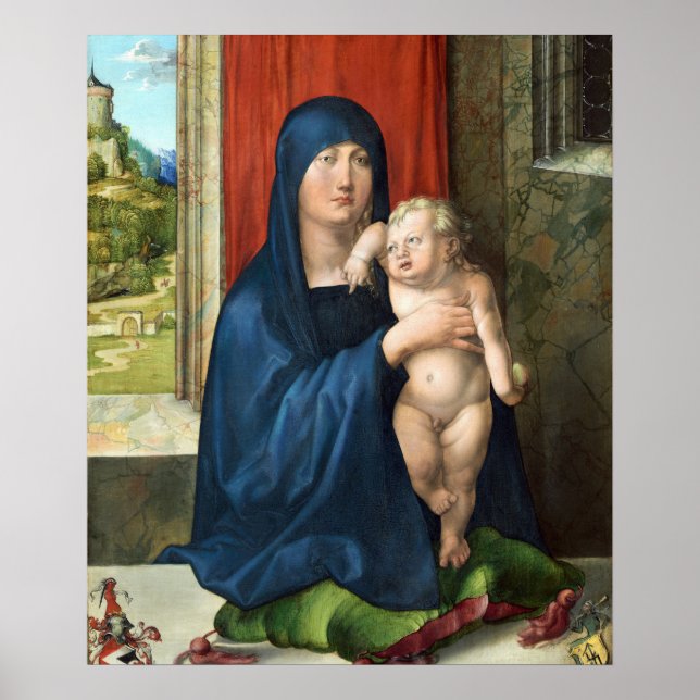 Poster Madonna et Enfant - Albrecht Durer - c1496 (Devant)