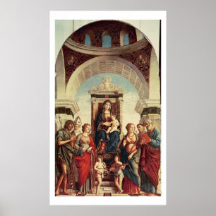 Poster Madonna et enfant avec des saints