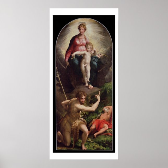 Poster Madonna et Enfant avec Saint Jean et Saint Jérôme, (Devant)